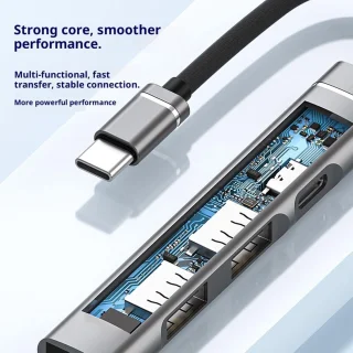 Usb c docking station multiport hub grijs