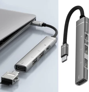 Usb c docking station multiport hub grijs
