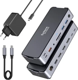 USB C docking station zwart