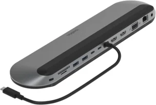 USB-C Dockingstation 11-in-1 voor 3 monitoren - Zwart