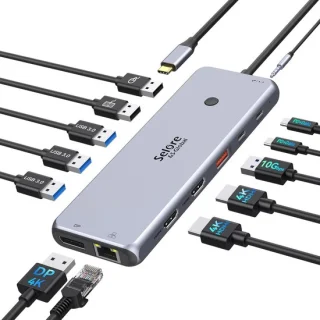 USB-c dockingstation 13-in-1 met triple display - ShopVlot