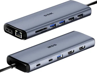 USB-C dockingstation 14-in-1 multiport adapter hub