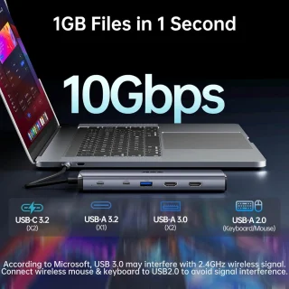 USB-C dockingstation 14-in-1 multiport adapter hub