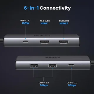 USB-C Dockingstation 6-in-1