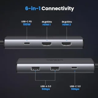 USB-C Dockingstation 6-in-1