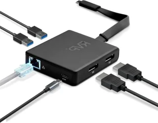 USB-C Dockingstation 6-in-1 Hub Zwart