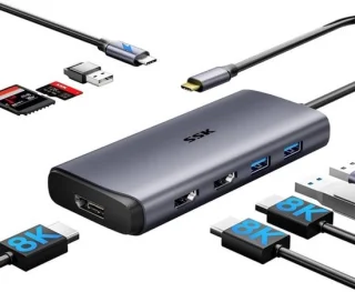 USB-C-dockingstation 9-in-1 met 3 schermen en 100W PD
