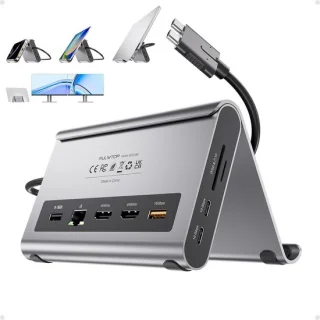 USB-C dockingstation - Grijs - 11-in-1