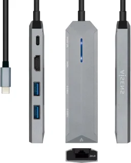 USB-C dockingstation hub - grijs