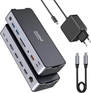 USB-c dockingstation laptop hub zwart