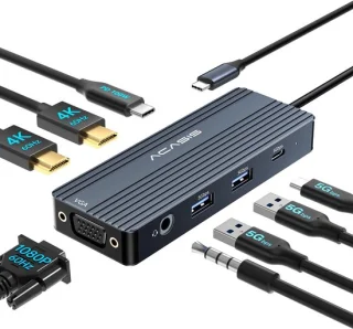 USB-C-dockingstation met dual HDMI en VGA-aansluitingen