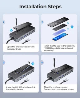 USB-C Dockingstation met M.2 SSD-behuizing