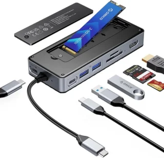 USB-C dockingstation met M.2 SSD-behuizing