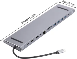 USB-C dockingstation multiport-adapterhub grijs