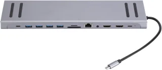 USB-C dockingstation multiport-adapterhub grijs