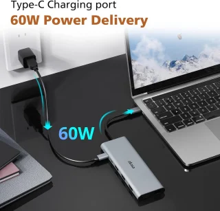 USB-C Dockingstation Type-C Hub - Spacegrijs