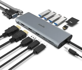 USB-C Dockingstation Type-C Hub - Spacegrijs
