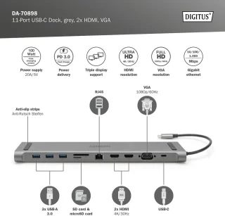 USB-C Dockingstation Zilver