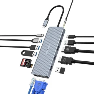 USB C dockingstation - zwart