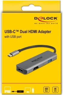 USB-C dubbele HDMI-adapter