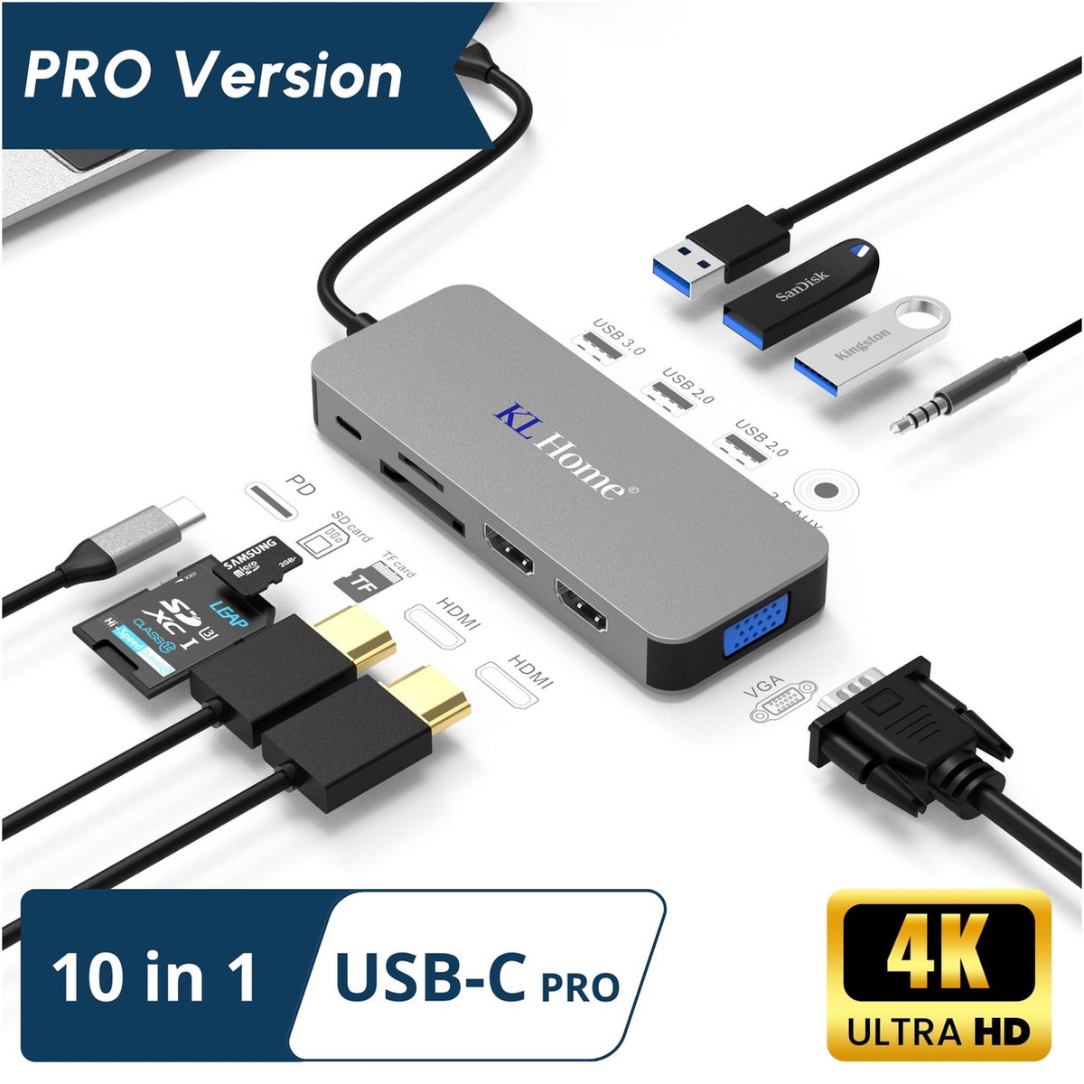 USB-C Hub 10-in-1 Docking Station