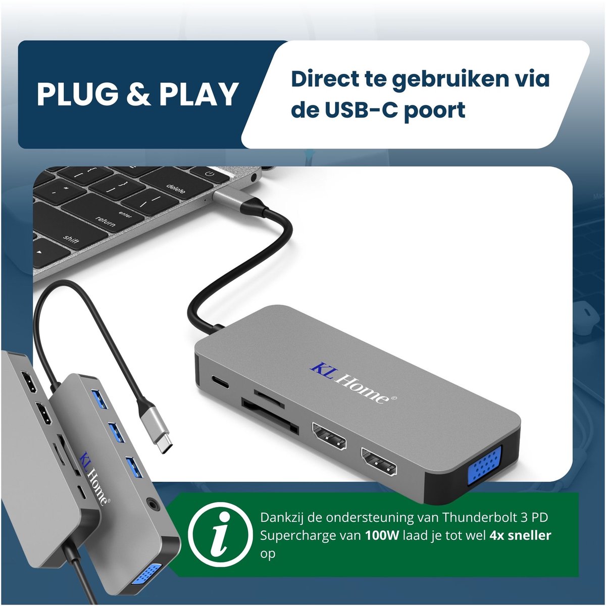 USB-C Hub 10-in-1 Docking Station