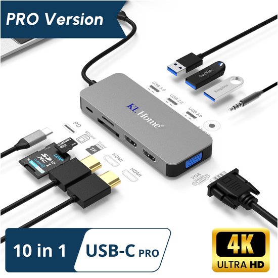 USB-C Hub 10-in-1 Docking Station