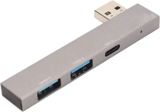 USB C hub 3-poorts aluminium