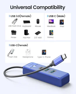 USB-C Hub 3-poorts