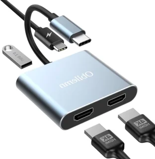 USB-C-hub 4-in-1 grijs