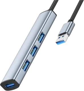 Usb-c hub 4 poorten 5 gbps zilver grijs