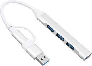 USB-C hub 4 poorten zilver