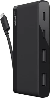 USB-C hub 4 poorten zwart