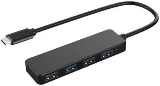 USB C hub 4 poorten zwart