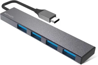 USB-C Hub 4-poorts, aluminium, grijs