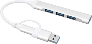 Usb c-hub 4-poorts grijs