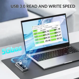 USB-C hub 4-poorts USB 3.0 aluminium grijs