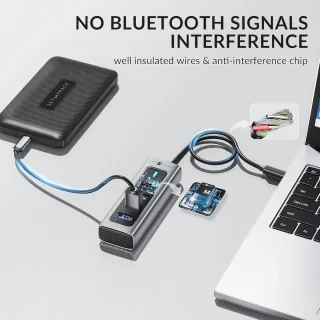 USB-C hub 4-poorts USB 3.0 aluminium grijs