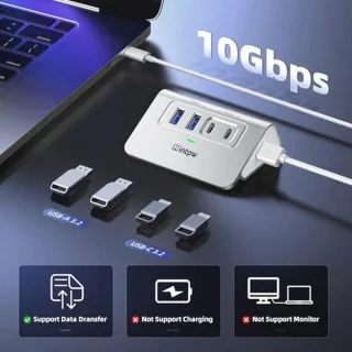 USB-C Hub 4-poorts voor laptop en pc