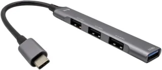 USB-C hub 4-poorts zilver