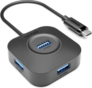 USB-C-hub 4-poorts zwart