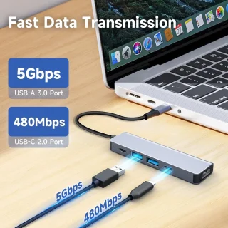 USB-C Hub 5-in-1 Multiport Adapter