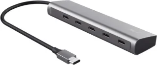Usb-c-hub 5 poorten zilver