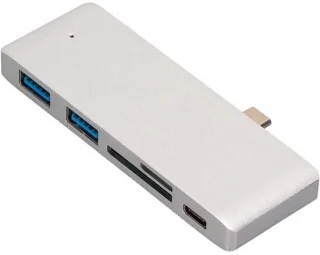 USB C hub 5 poorten – zilver