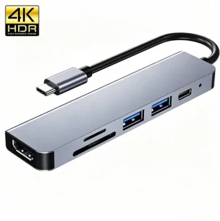 USB-C Hub 6-in-1 Dockingstation Spacegrijs