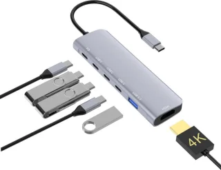 USB-C Hub 6-in-1 met HDMI en USB-poorten