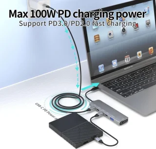 USB-C Hub 6-in-1 met HDMI en USB-poorten