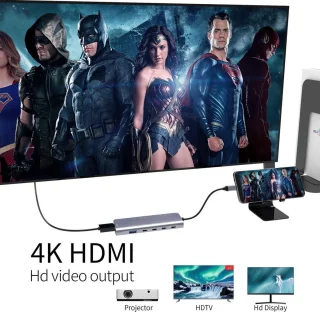 USB-C Hub 6-in-1 met HDMI en USB-poorten