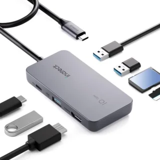 USB C Hub 7-in-1 met 4K HDMI, 100W PD, USB A 3.2, SD/TF-cardreader, 50 cm kabel