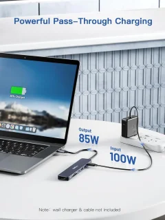 USB-C hub 7-in-1 multiport adapter, zilver